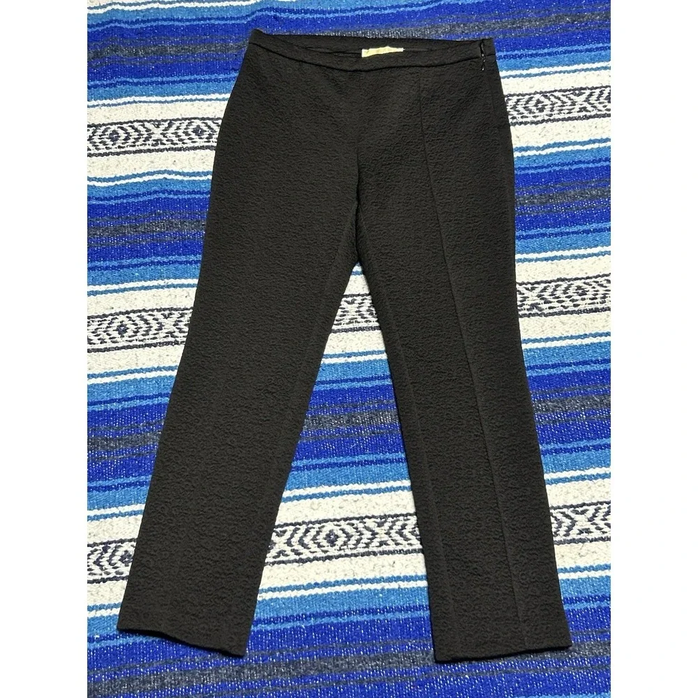 Women's Michael Kors Black Gardenia Textured Stretch Knit Crop Dress Pants Small